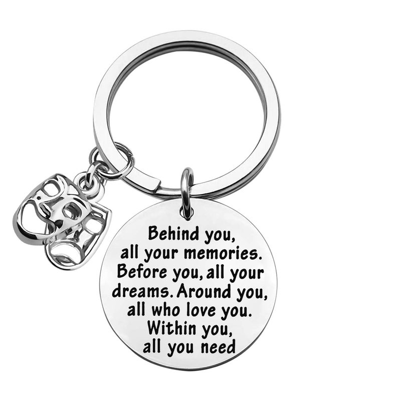 FEELMEM Theatre Drama Gift Drama Student Graduation Gift Keychain Behind You Theatre Jewelry for Her Him Actor Performer - Image 1